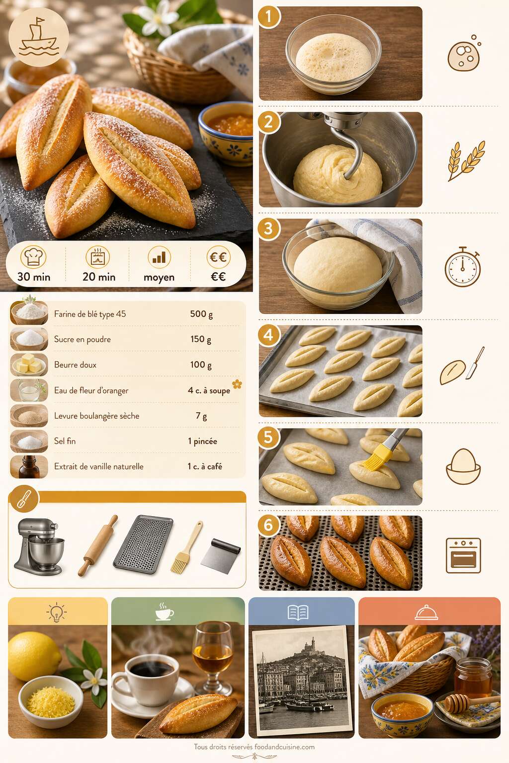 Fiche recette Navettes de Provence brioch&eacute;es &agrave; la fleur d'oranger : la recette authentique