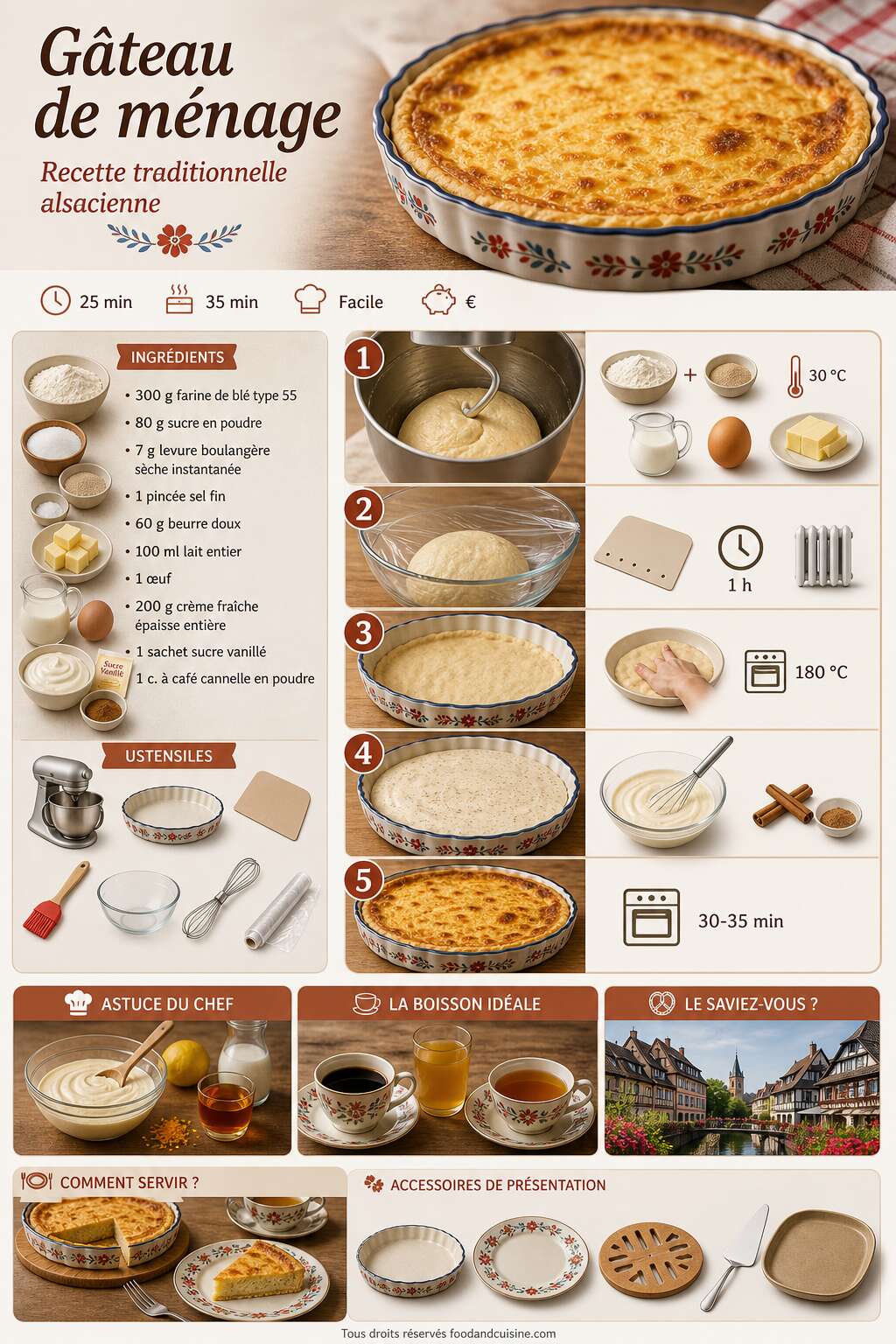 Fiche recette G&acirc;teau de m&eacute;nage : recette traditionnelle alsacienne