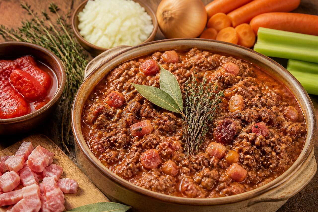 Recette sauce bolognaise pancetta, bœuf et veau