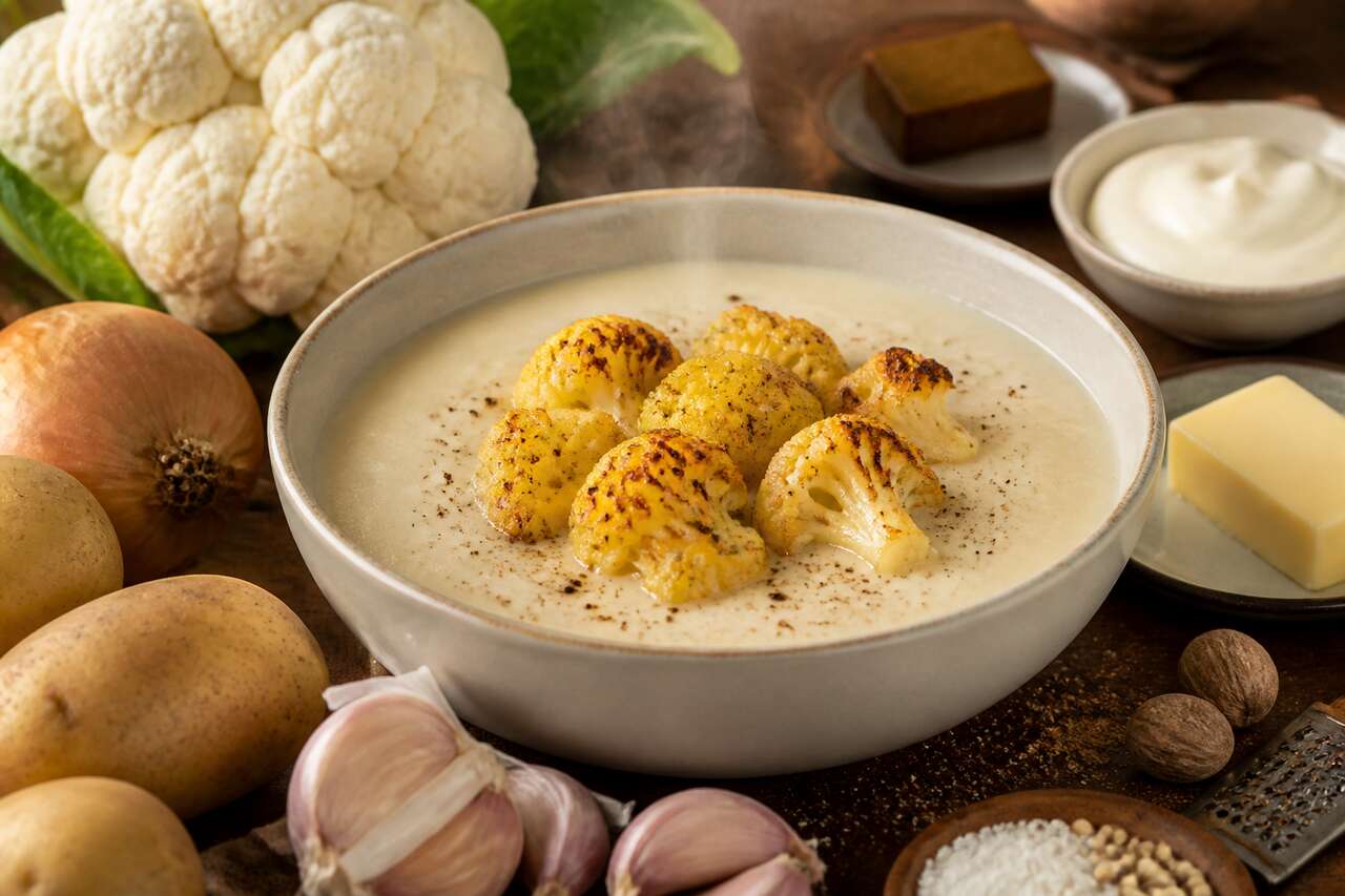Velouté de chou-fleur crémeux : recette facile et savoureuse
