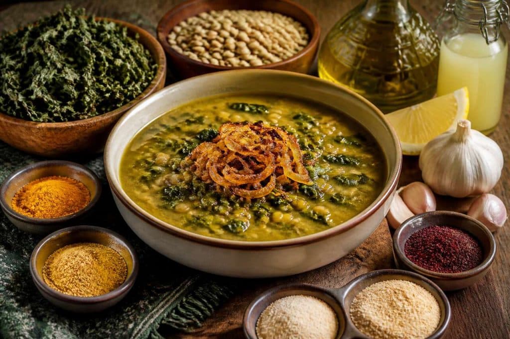 Soupe libanaise lentilles, blettes & citron : recette authentique