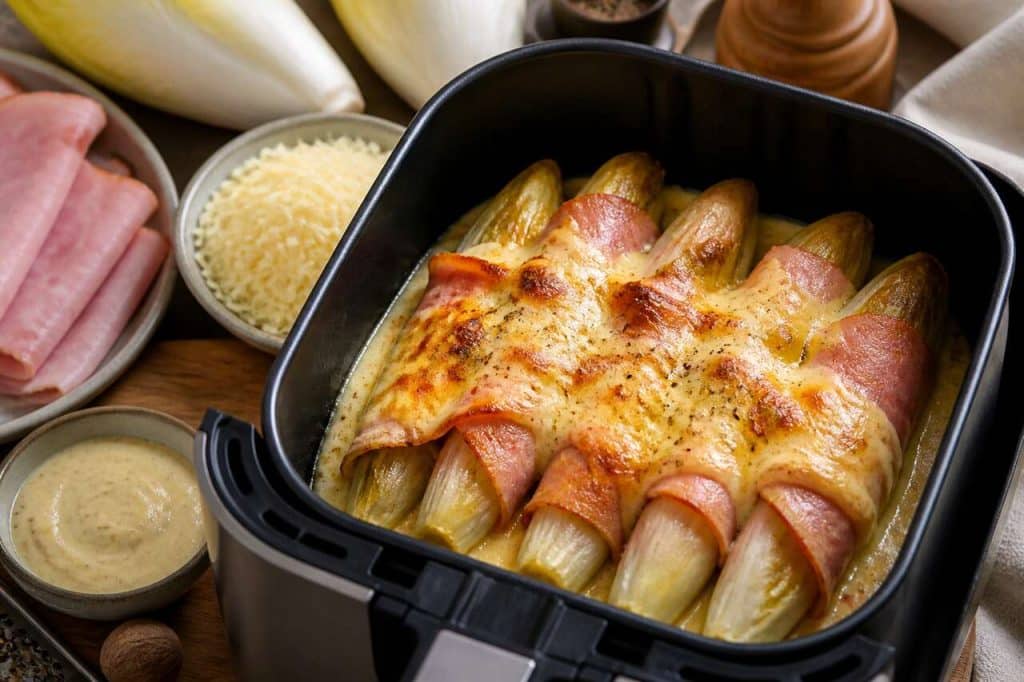 Recette d'endives au jambon gratinées à l'Airfryer