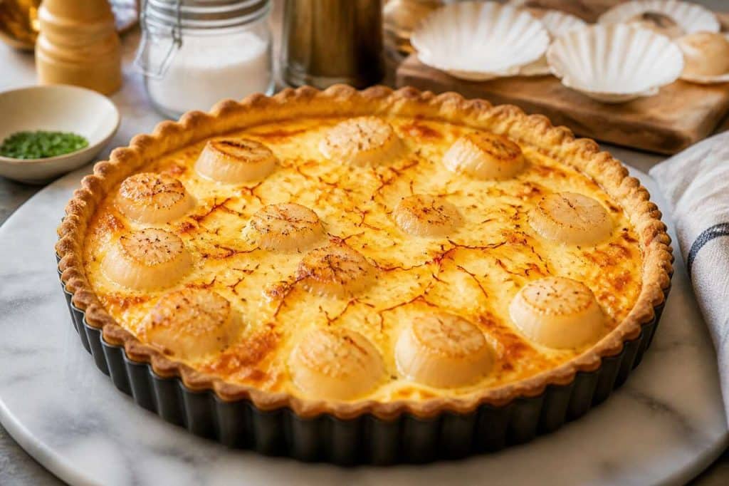 Quiche gourmande aux coquilles Saint-Jacques : recette facile