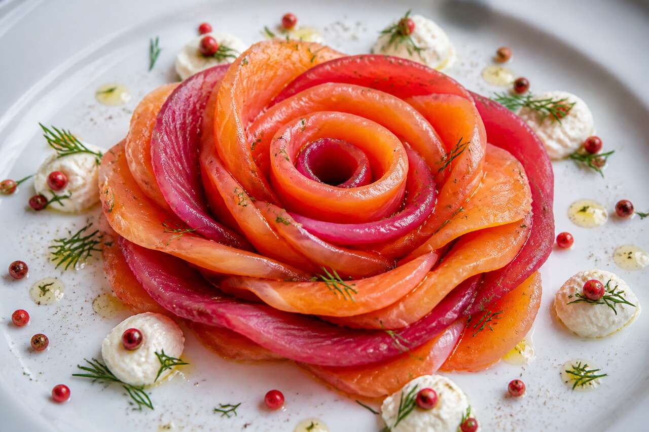 Recette : réaliser une rose en saumon fumé étape par étape