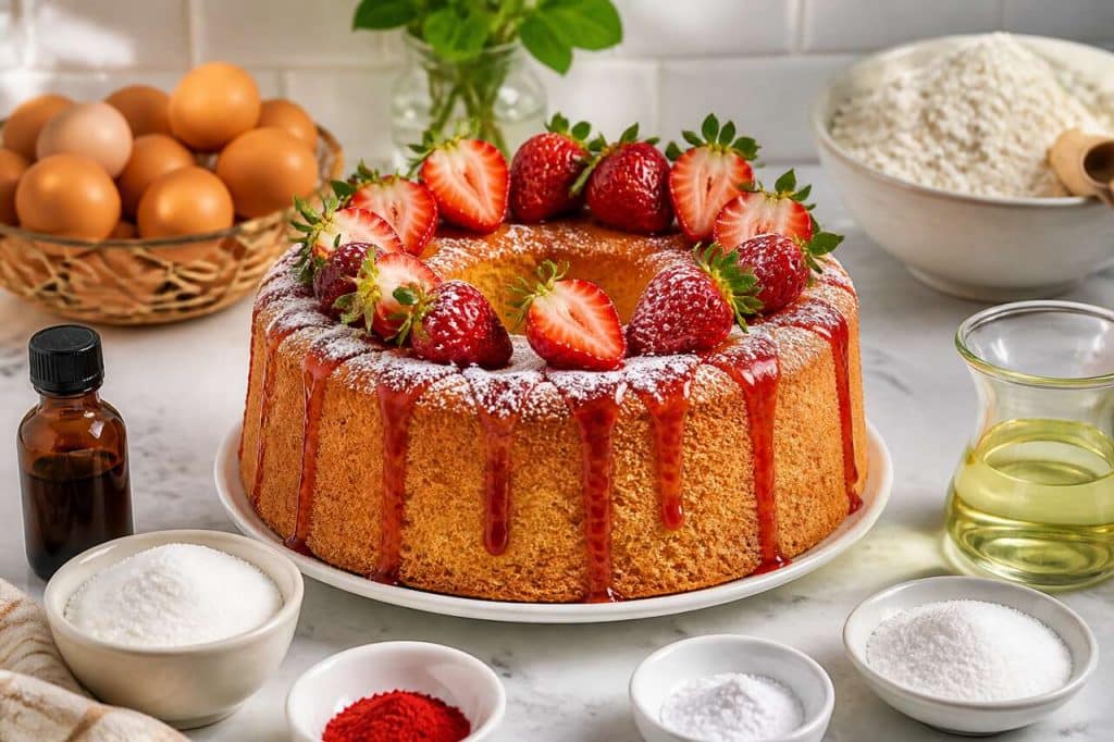 Recette du chiffon cake aux fraises