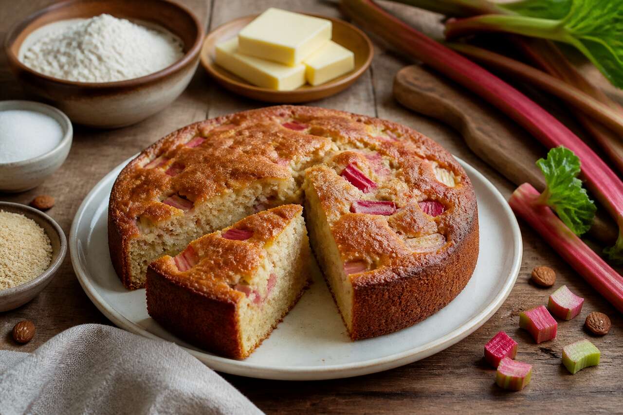 Recette du moelleux à la rhubarbe