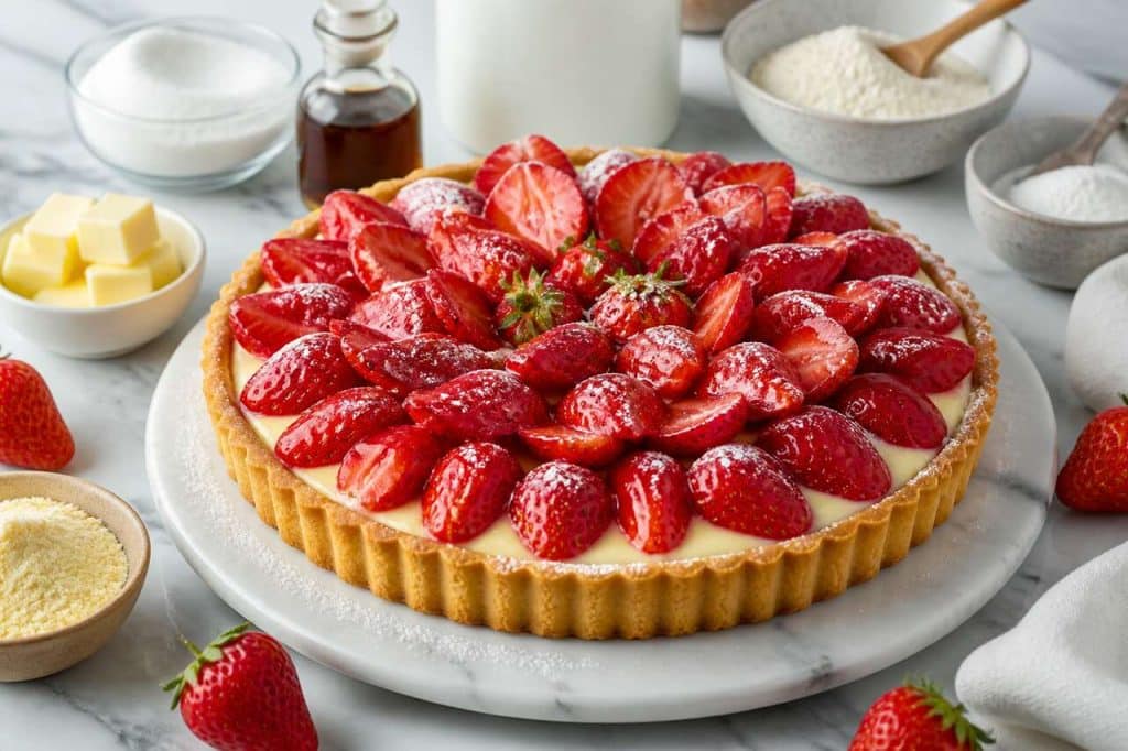 Recette facile et rapide de tarte aux fraises