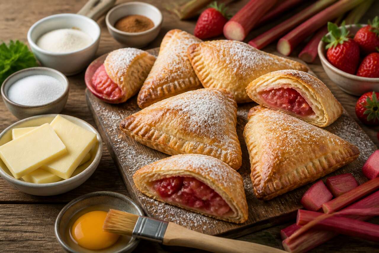 Recette de chaussons à la rhubarbe et aux fraises