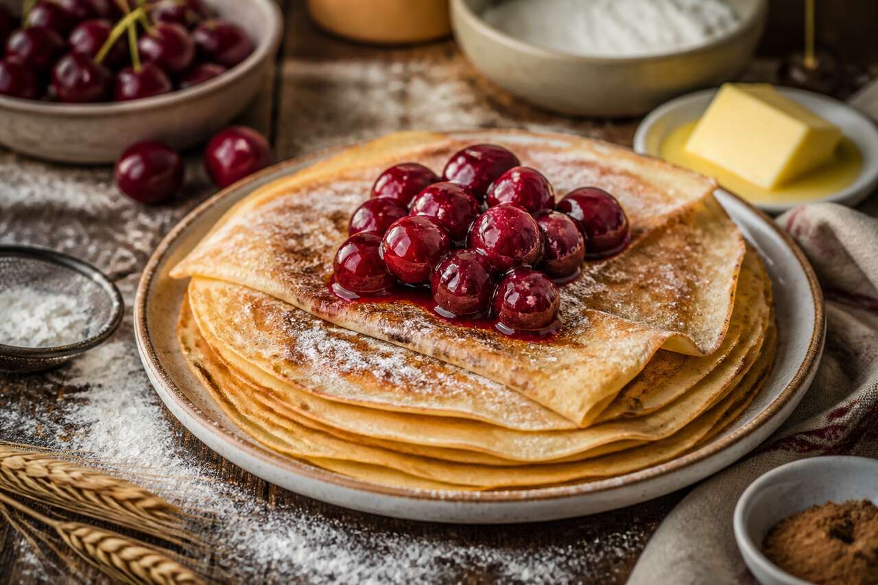 Recette des crêpes alsaciennes aux cerises