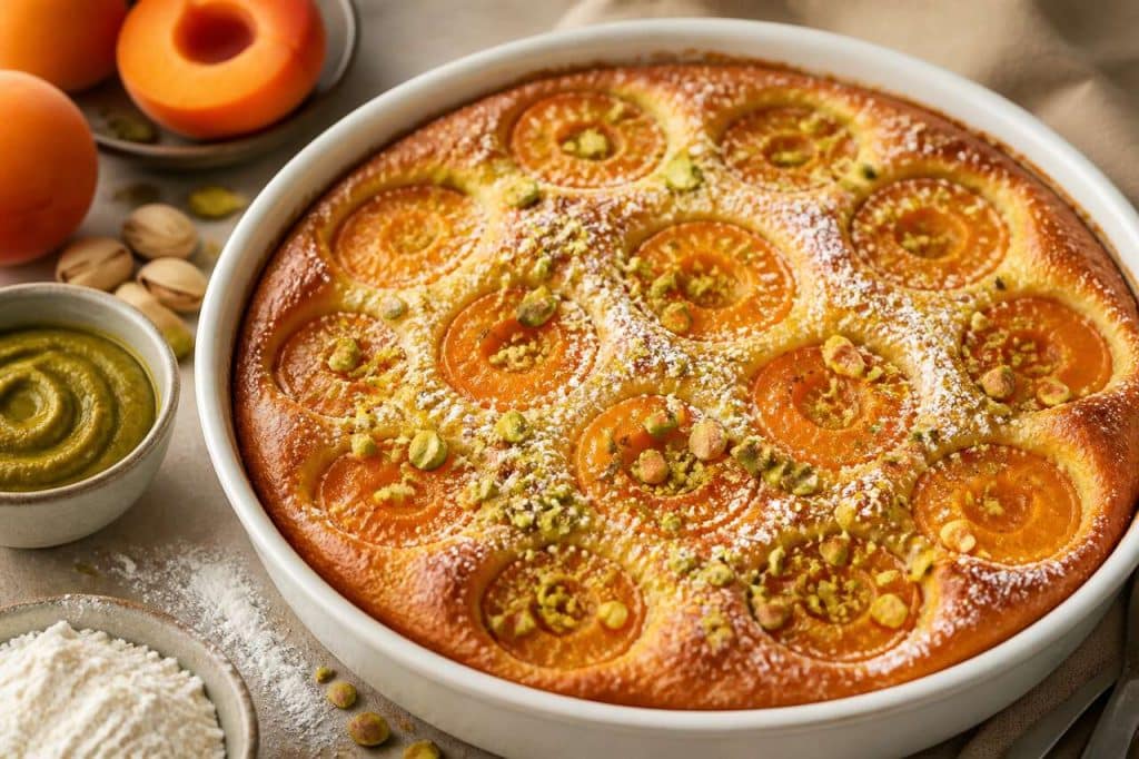 Recette du clafoutis aux abricots et à la pistache