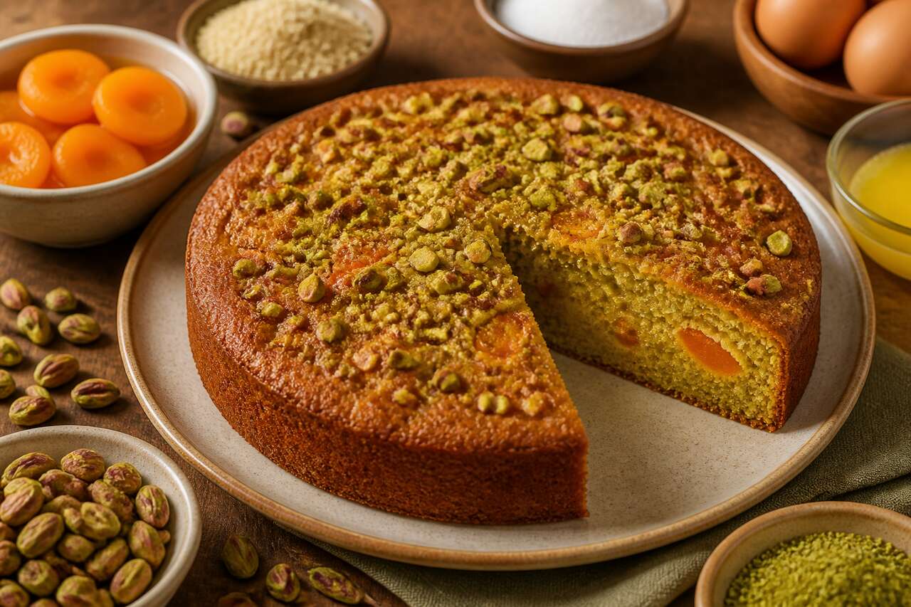 Recette de moelleux aux pistaches et abricots