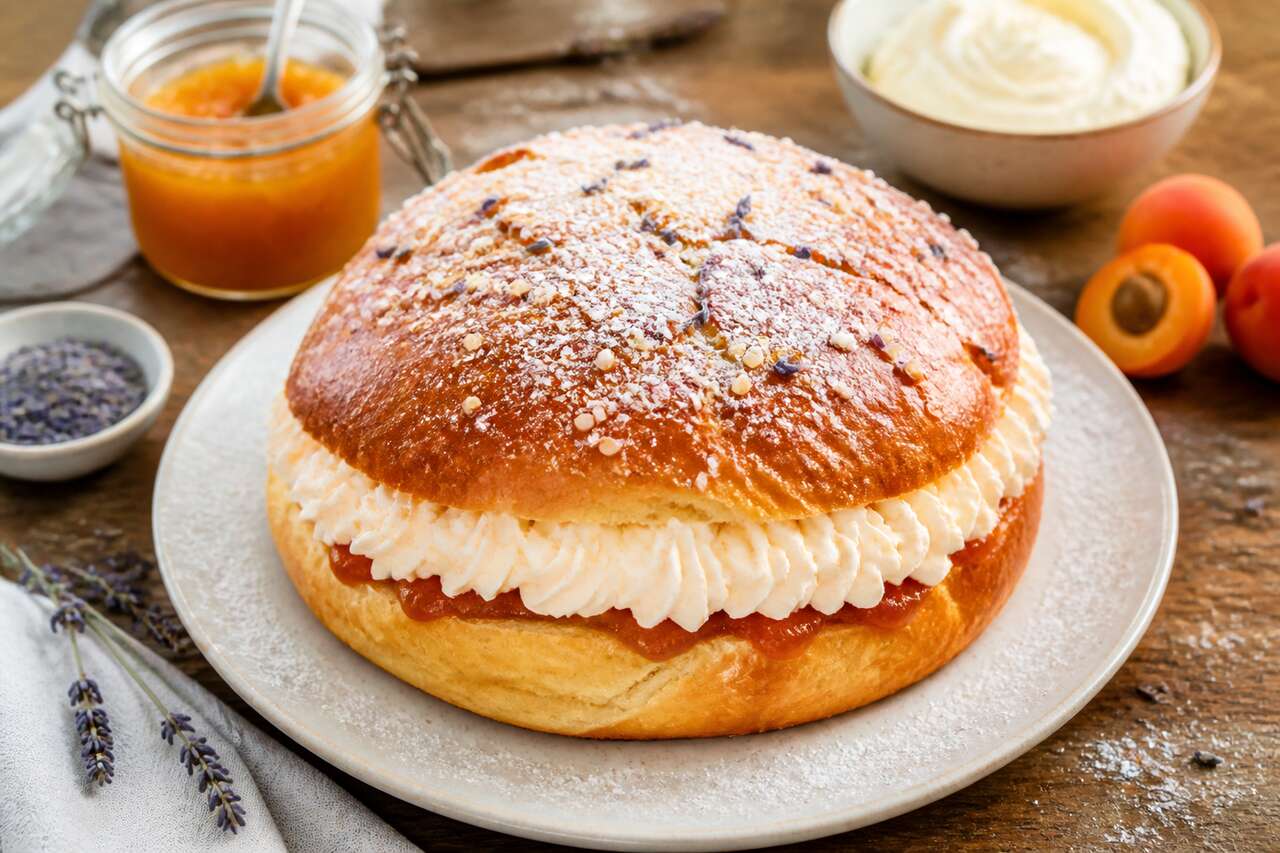 Recette de tropézienne à l'abricot et à la lavande