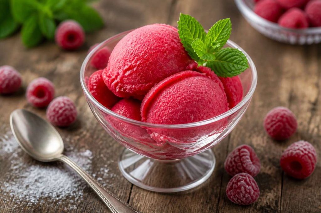 Recette de sorbet à la framboise maison