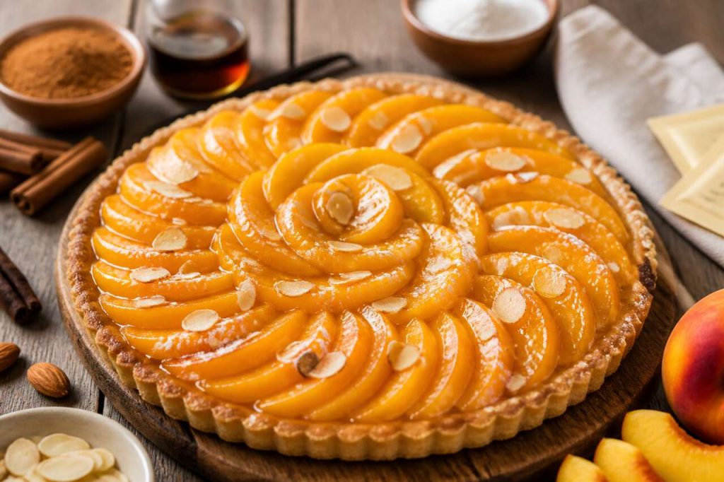 Recette de tarte aux pêches facile et gourmande