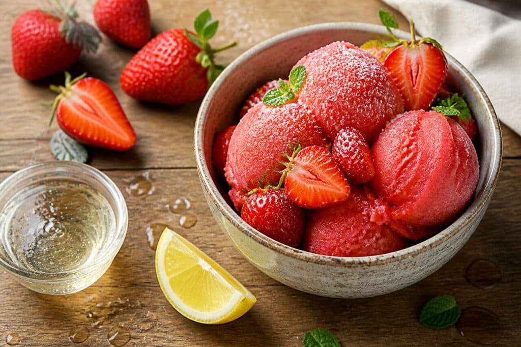Recette de sorbet à la fraise maison