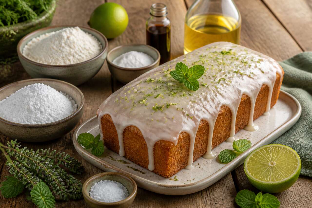 Recette du cake au citron vert et à la menthe