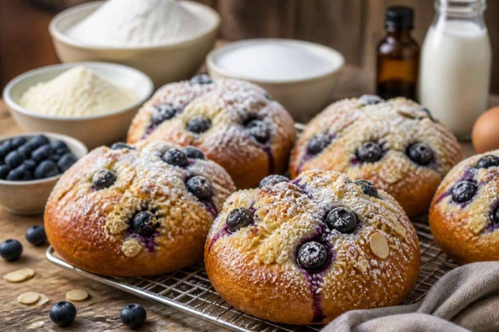 Recette de brioches au streusel et aux myrtilles