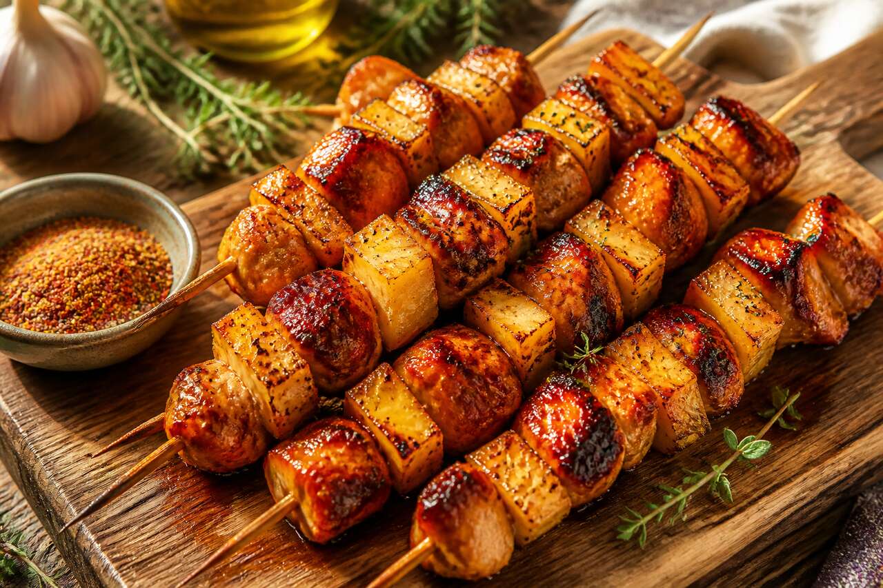 Brochettes de poulet et ananas au barbecue : recette savoureuse