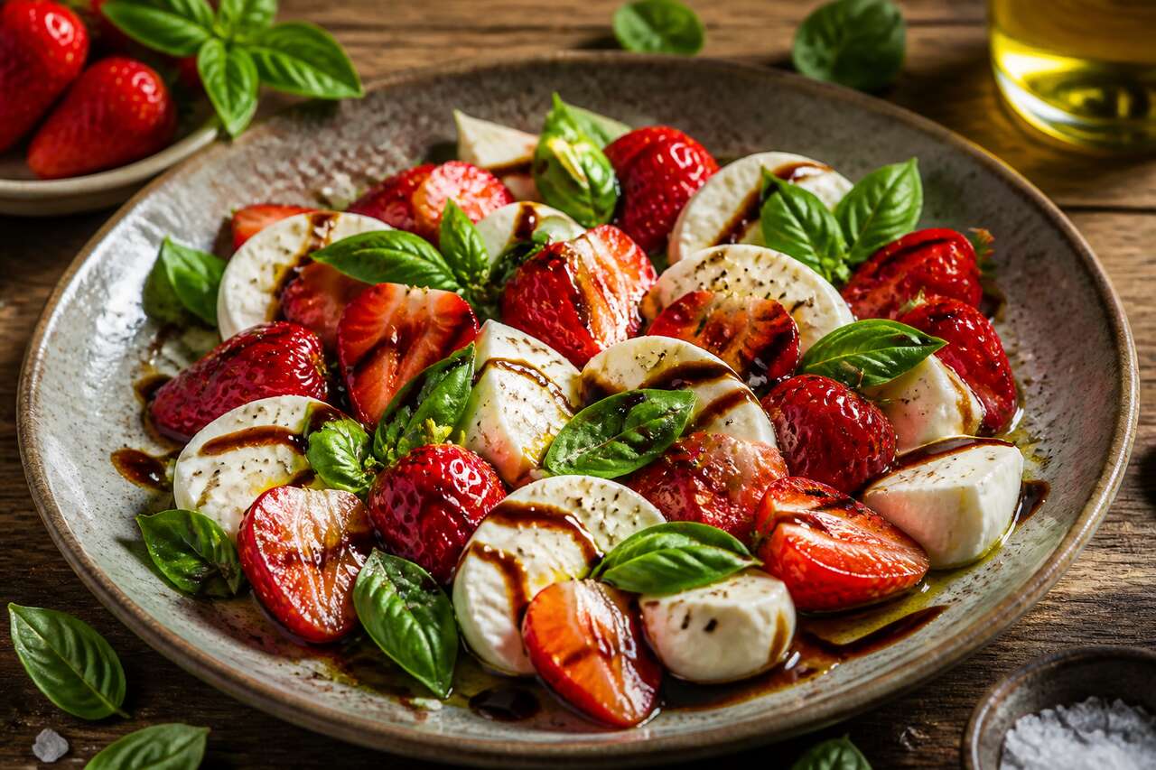 Salade de Fraises, mozzarella et Balsamique : une recette rafraîchissante