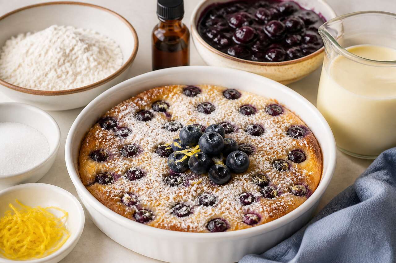 Clafoutis aux myrtilles au micro-ondes : recette facile et rapide