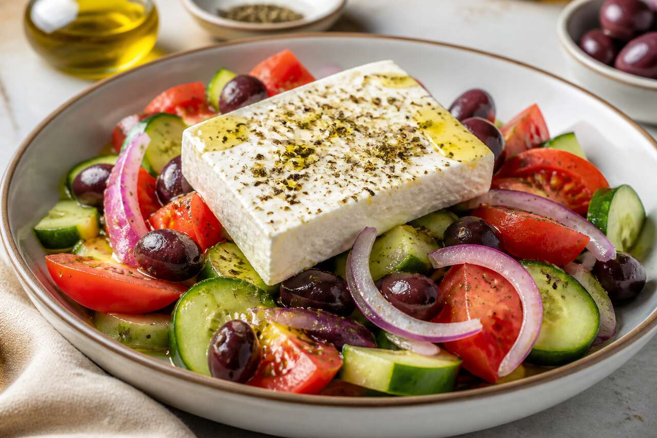 Salade grecque authentique à la feta