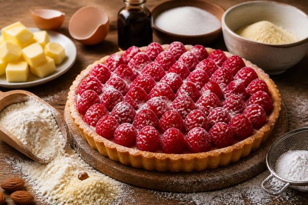 Tarte aux framboises : recette de pâte maison