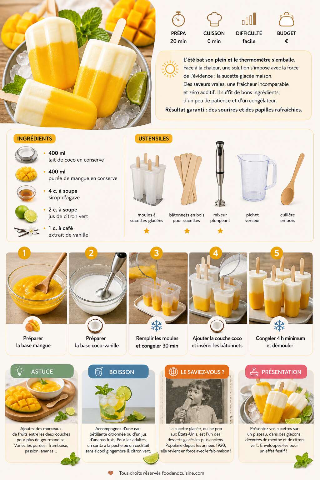 Fiche recette Recette de sucettes glac&eacute;es maison : rafra&icirc;chissement garanti !