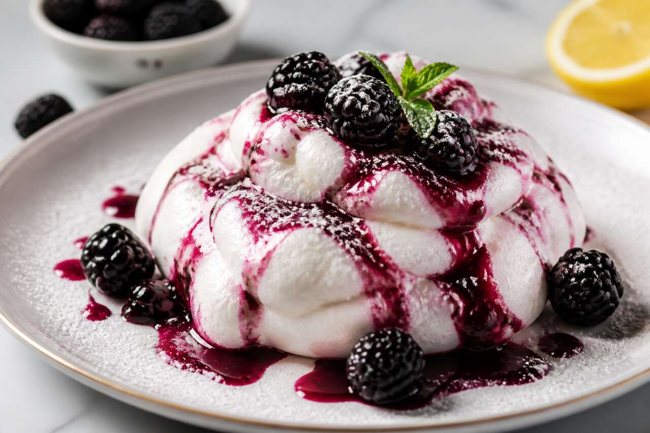 Recette facile : yaourt et blancs en neige au sirop de mûre
