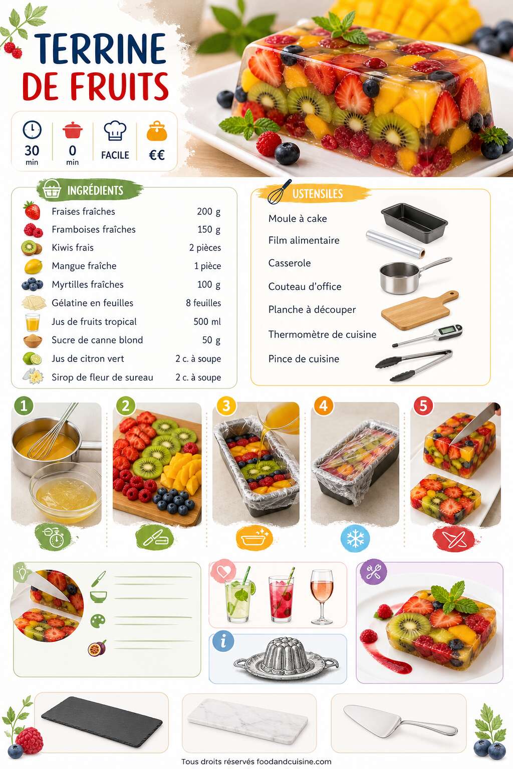 Fiche recette Terrine de fruits : une recette fraîche et colorée Fiche recette Terrine de fruits : une recette fraîche et colorée