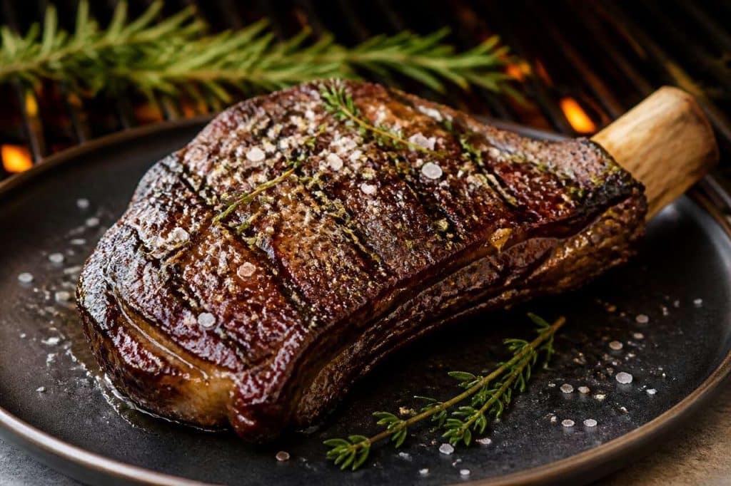 Côte de bœuf grillée au thym et romarin : recette savoureuse