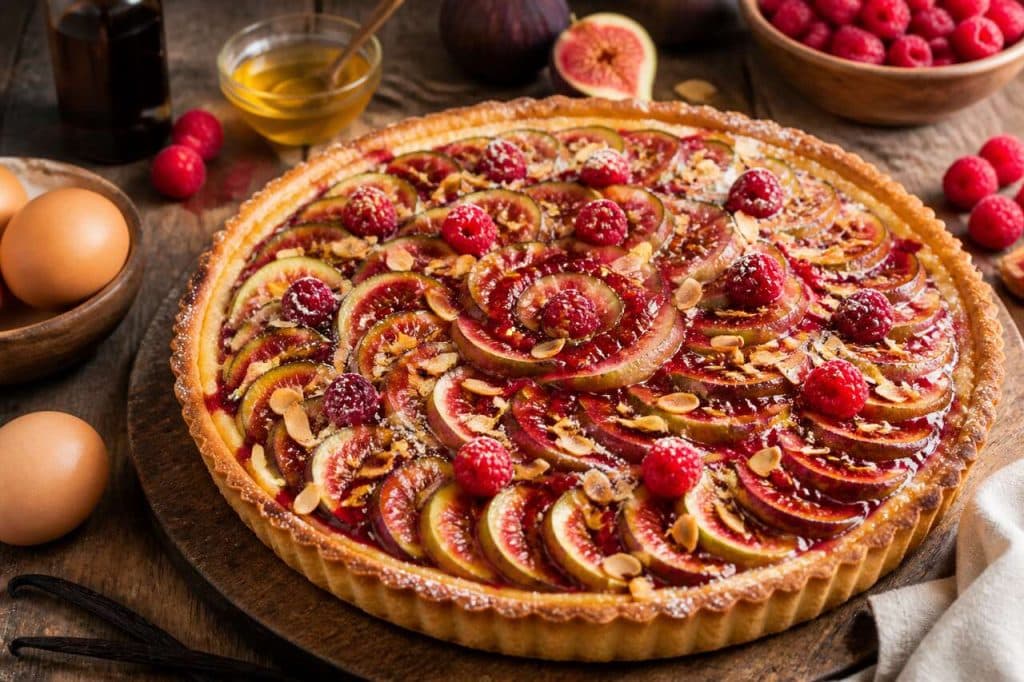 Recette de tarte aux figues et framboises