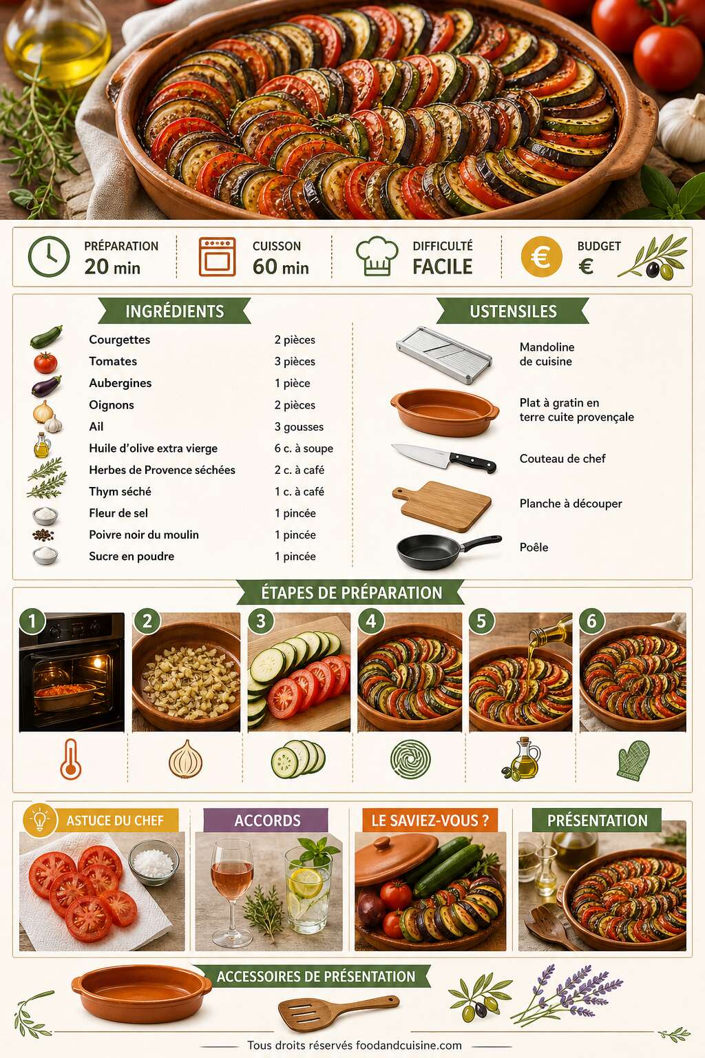 Fiche recette Tian de légumes à la provençale : recette savoureuse et facile Fiche recette Tian de légumes à la provençale : recette savoureuse et facile