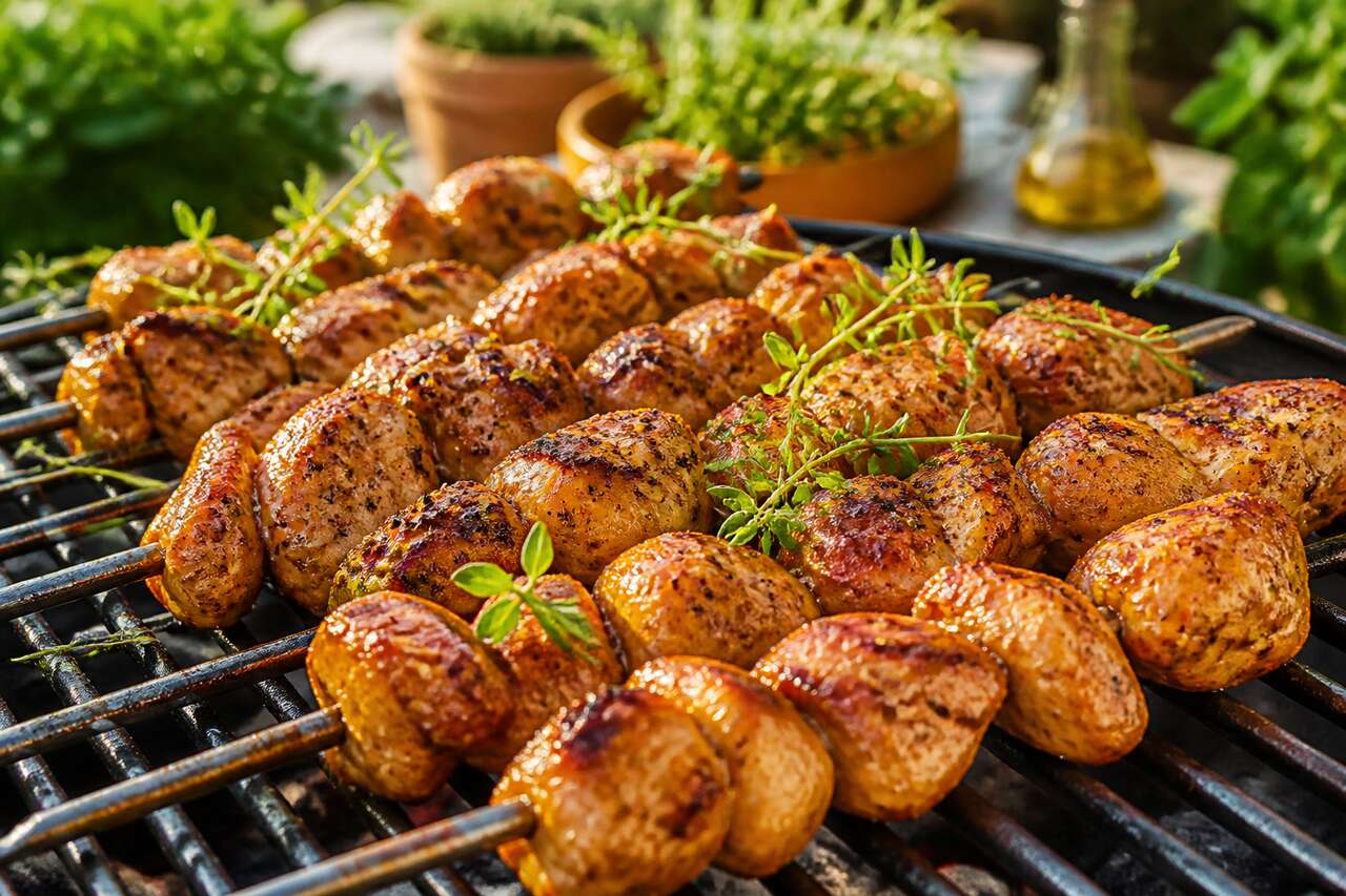 Brochettes de pintade marinée au barbecue : recette savoureuse