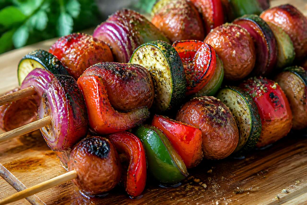 Brochettes de saucisses knacki au barbecue : recette facile et savoureuse
