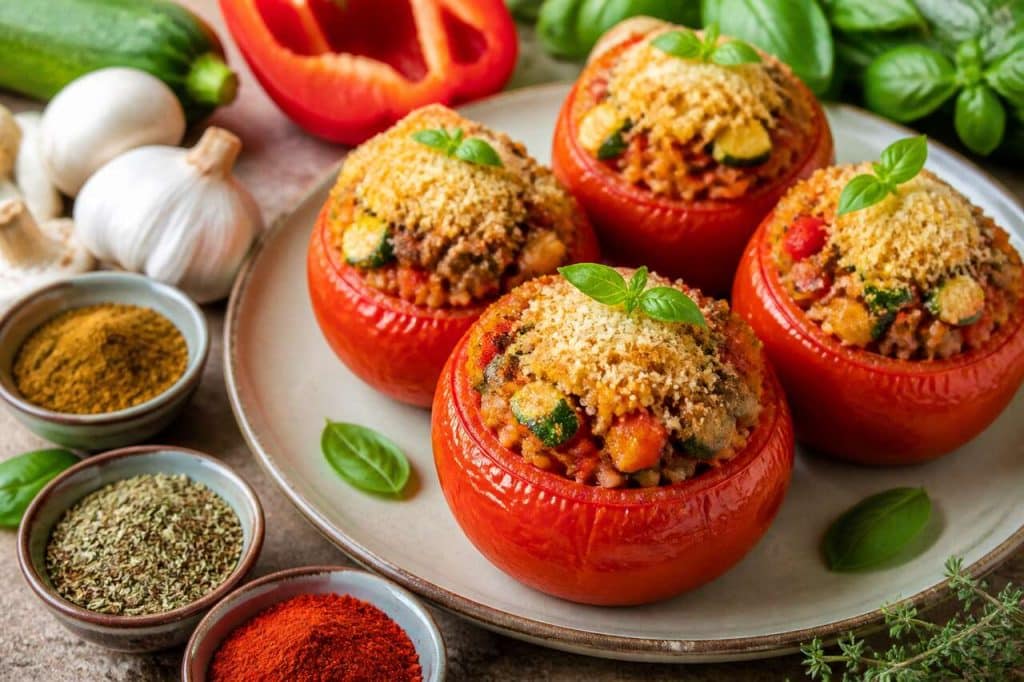 Recette de tomates farcies végétariennes savoureuses