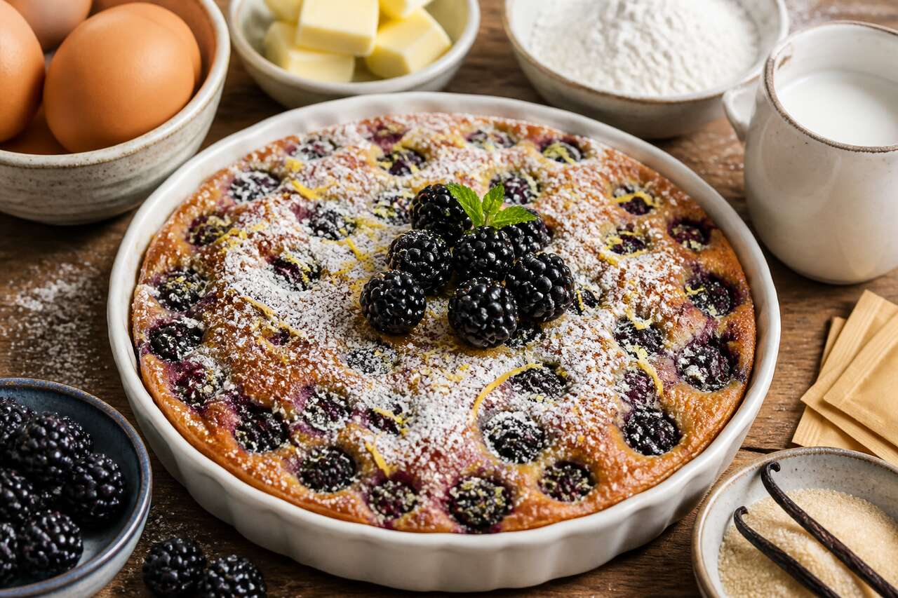 Clafoutis aux mûres : recette facile et gourmande