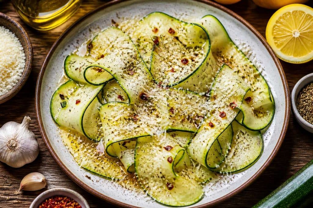 Salade de courgettes au parmesan : recette simple et savoureuse