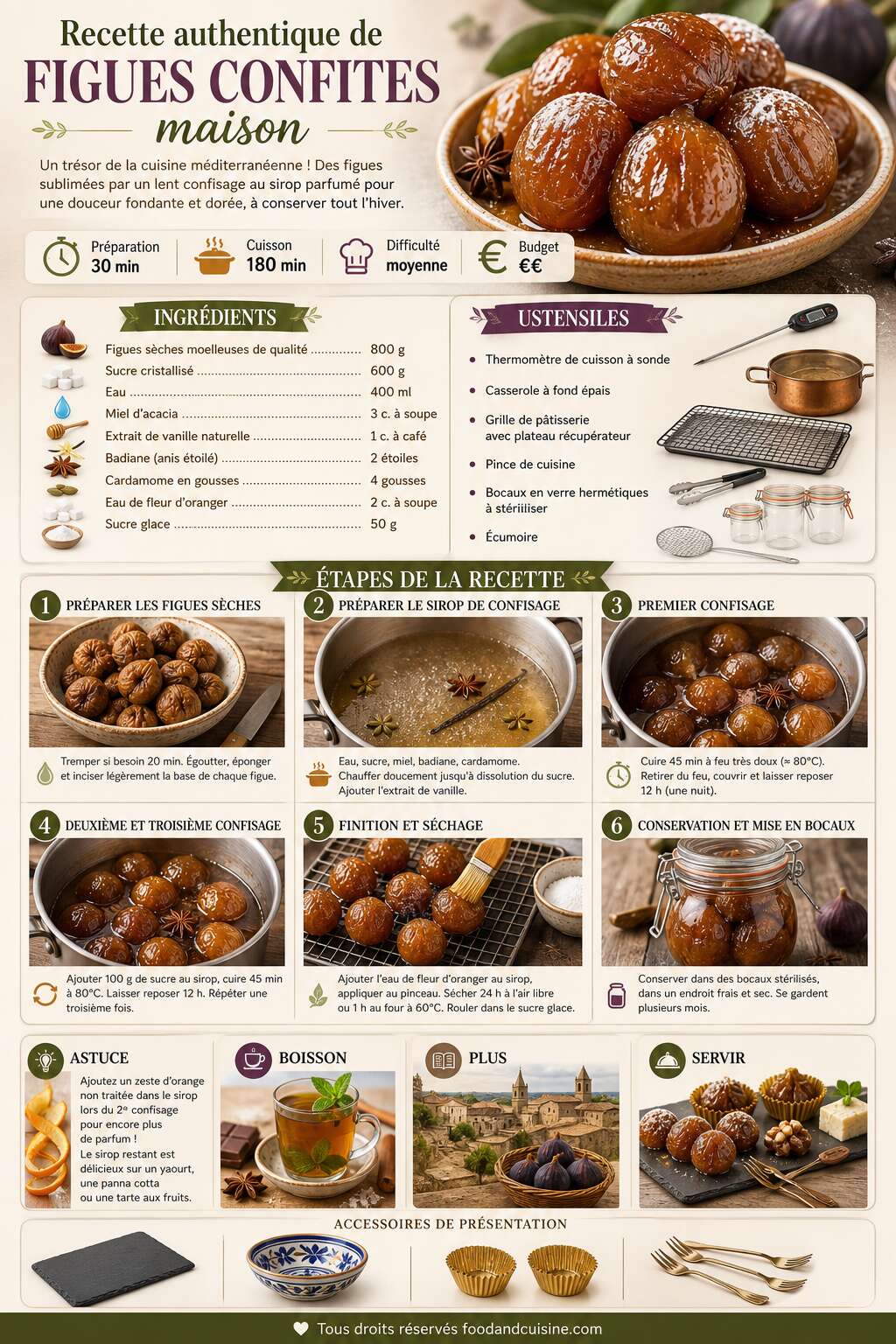 Fiche recette Recette authentique de figues confites maison