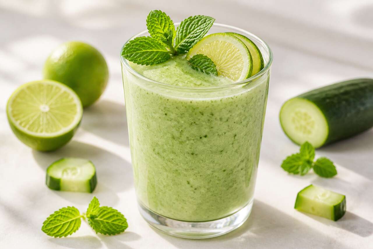 Smoothie concombre menthe citron vert : recette rafraîchissante