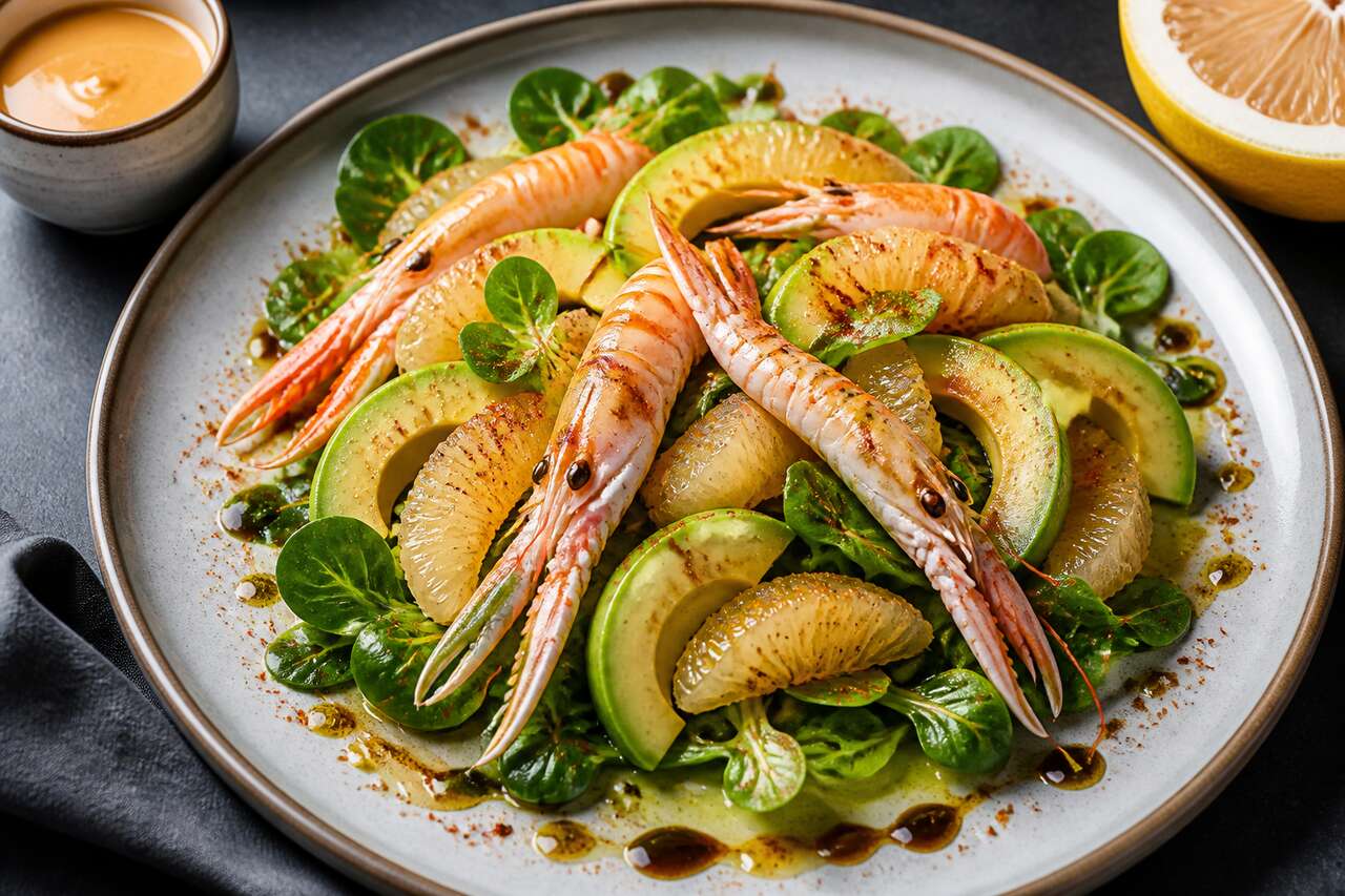 Salade de pomelos et langoustines : recette fraîcheur