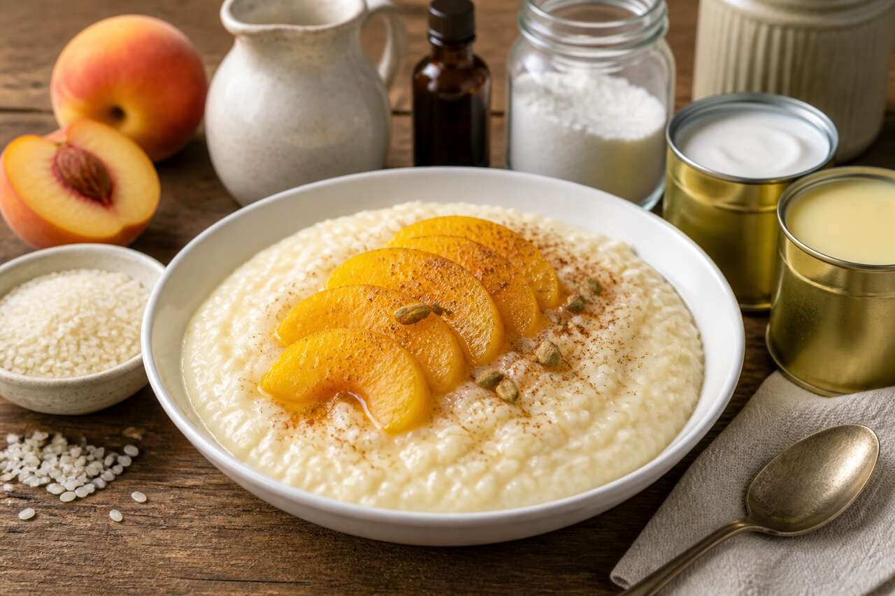 Riz crémeux à la pêche : recette gourmande et facile