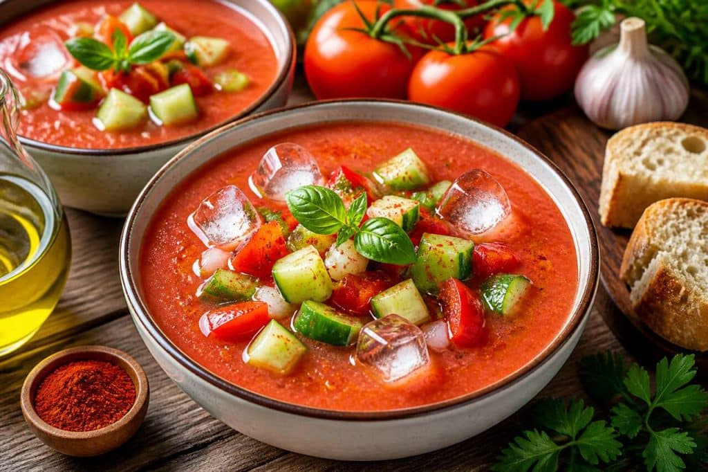 Gaspacho andalou allégé : recette fraîche et savoureuse