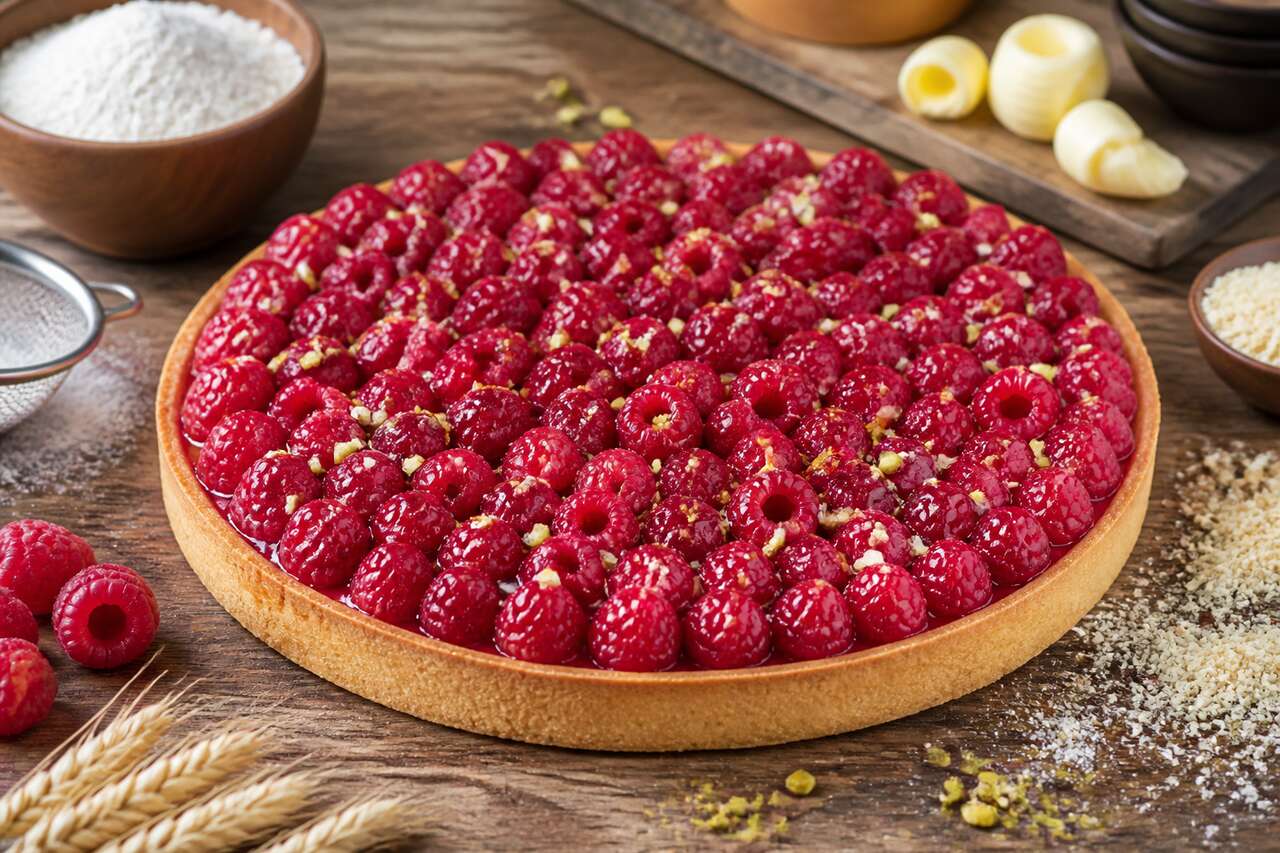 Recette de la tarte framboise de Christophe Adam