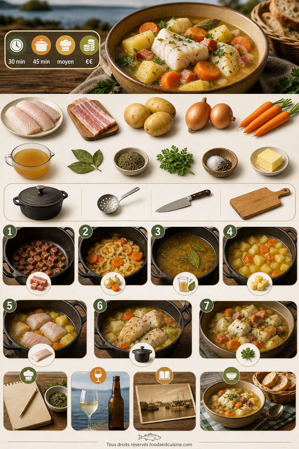 Fiche recette Gibelotte des &icirc;les de Sorel : recette qu&eacute;b&eacute;coise authentique