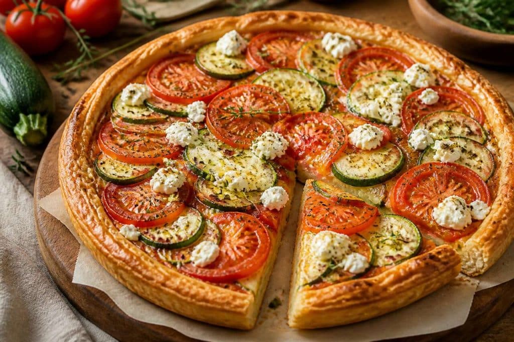 Tarte aux tomates et courgettes : recette facile et savoureuse