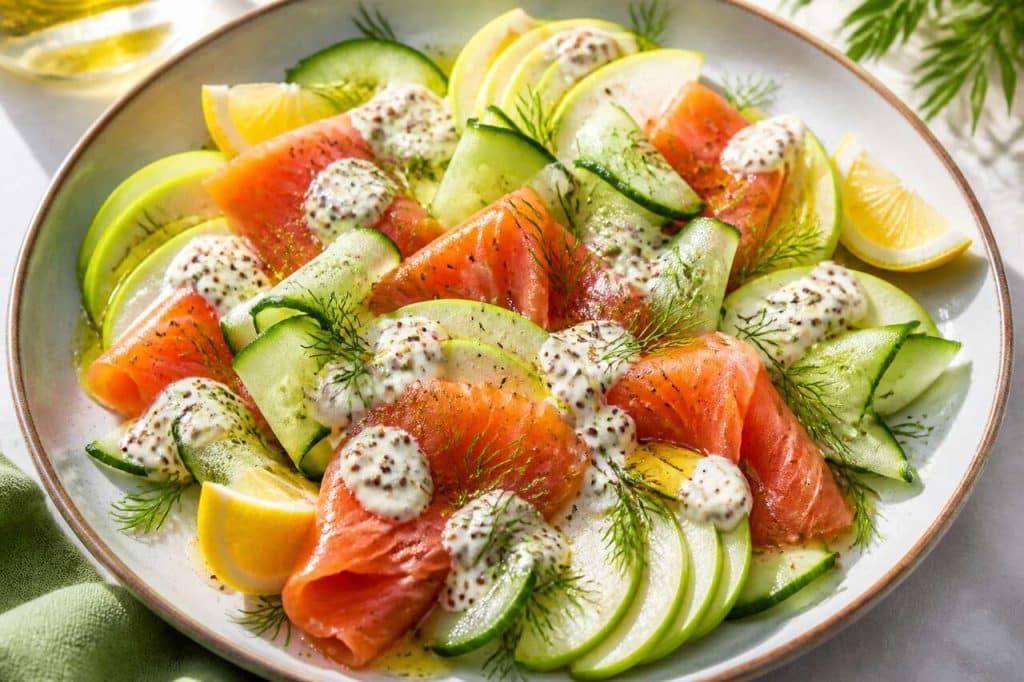 Salade fraîcheur au saumon, pomme et concombre : recette estivale et légère