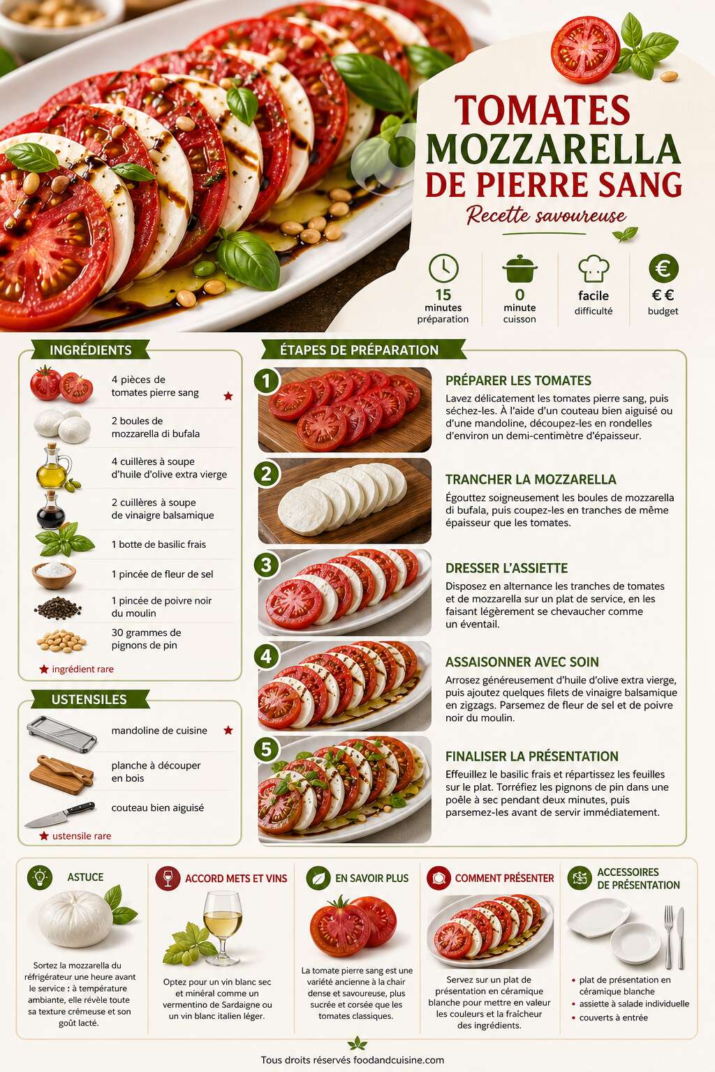 Fiche recette Tomates mozzarella de pierre sang : recette savoureuse Fiche recette Tomates mozzarella de pierre sang : recette savoureuse