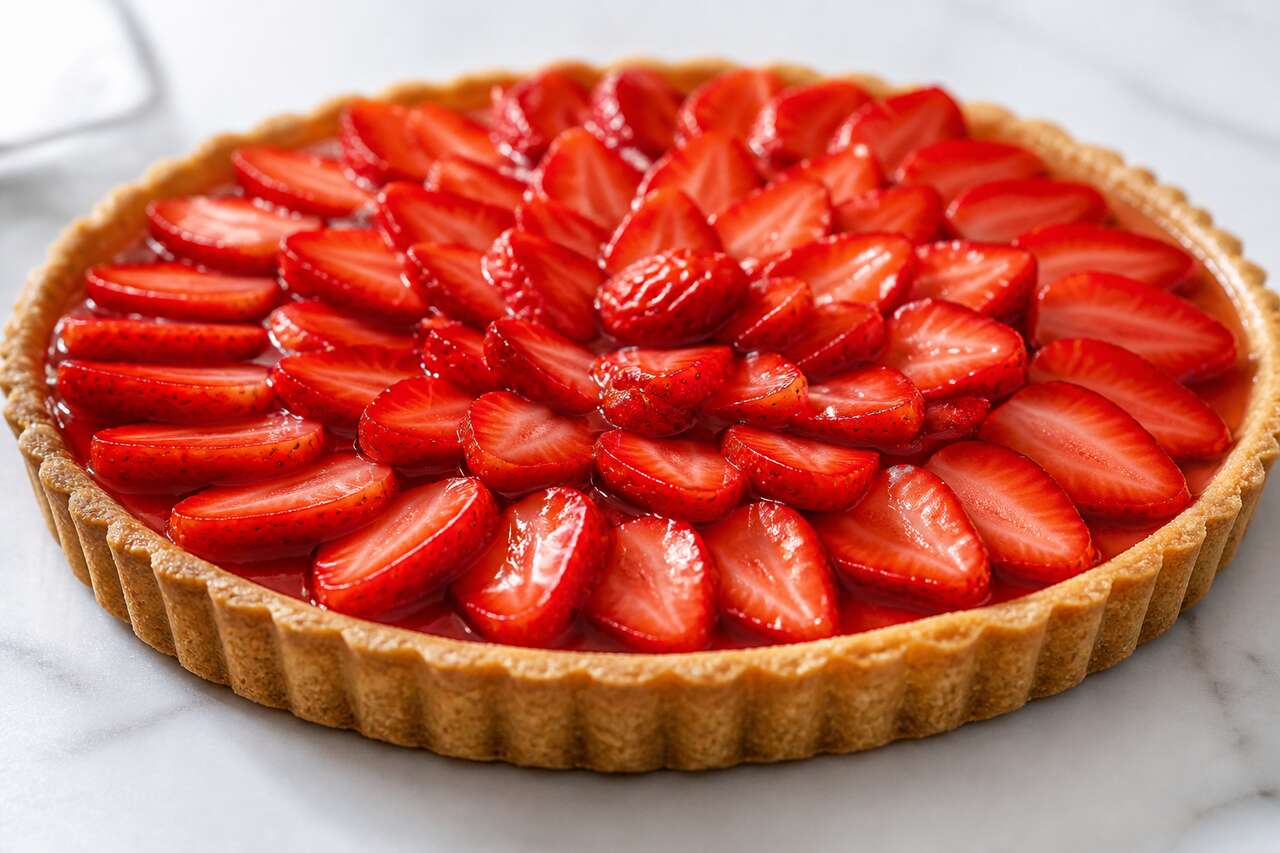 Tarte aux fraises légère : sans beurre ni œufs