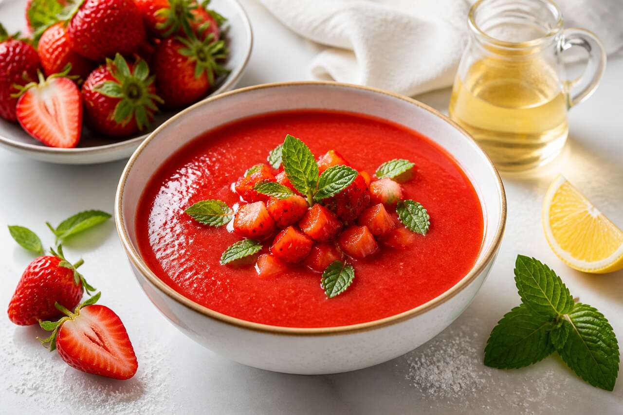 Soupe de fraises à la menthe : une recette fraîche et parfumée