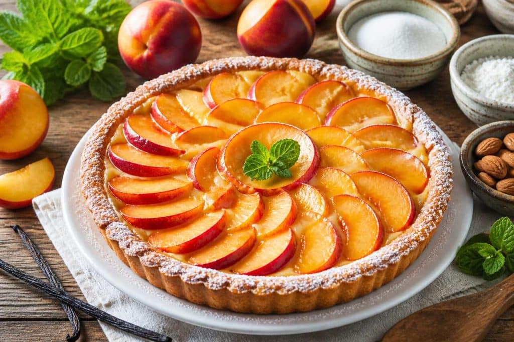 Tarte aux brugnons : recette facile et délicieuse